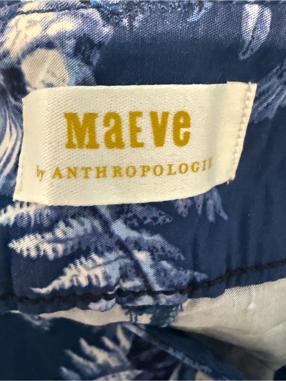 Anthropologie Maeve the Colette Tropical Print Blue Wide Leg Pants size 29 NWT - Picture 6 of 10